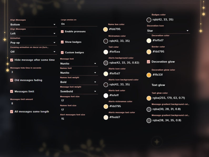 Chat Widget Streamelements [multiple Decor Options] - Etsy