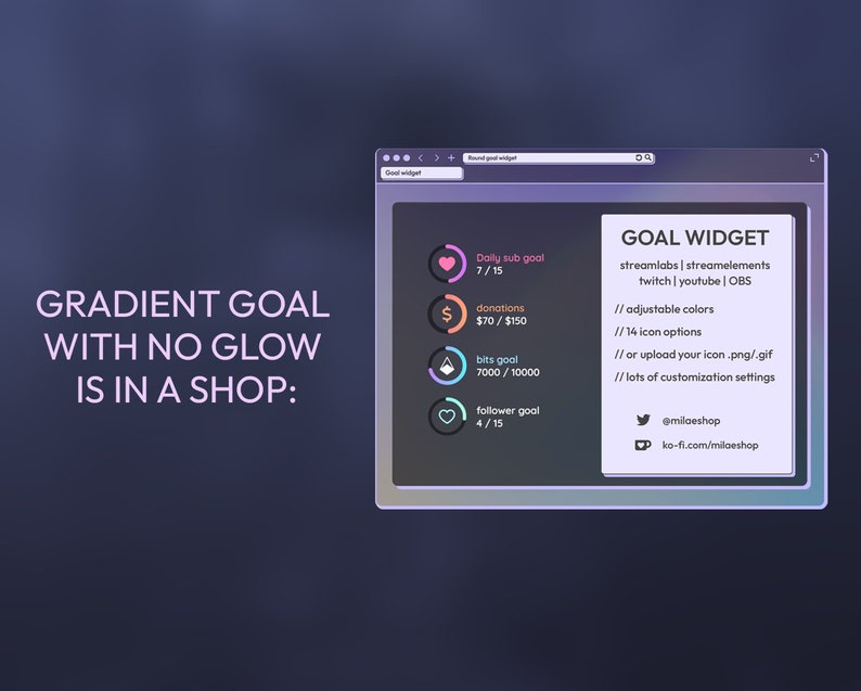 TwitchYoutube Goal widget for Stream zdjęcie 4