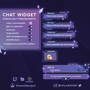 Butterfy chat widget Twitch Streamlabs | Streamelements