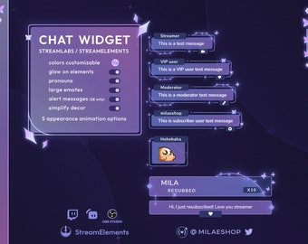 Butterfy chat widget Twitch Streamlabs | Streamelements