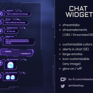 Cyber style chat widget for Twitch Streamelements and Streamlabs