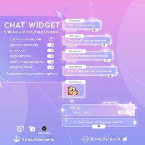 Butterfy chat widget Twitch Streamlabs | Streamelements