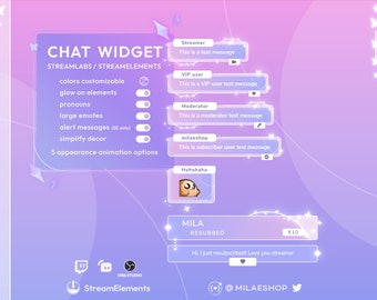 Butterfy chat widget Twitch Streamlabs | Streamelements