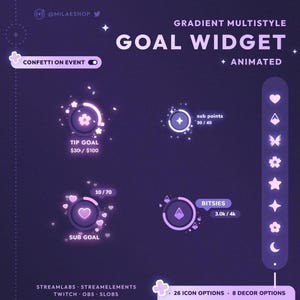 Round goal widget | Twitch | Multiple styles