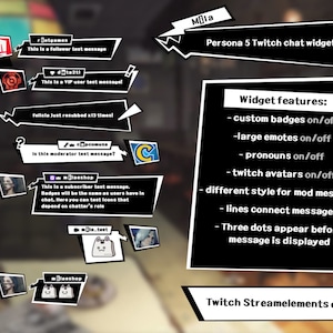 Persona 5 styled chat | STREAMELEMENTS TWITCH