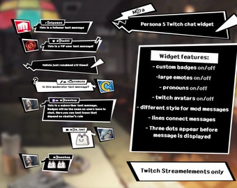 Persona 5 styled chat + alerts | STREAMELEMENTS TWITCH
