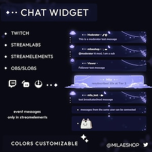 Night flower chat widget Twitch Streamlabs | Streamelements