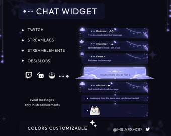 Night flower chat widget Twitch Streamlabs | Streamelements