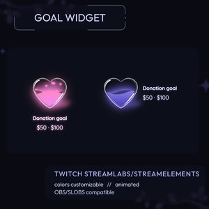 Glass heart goal widget