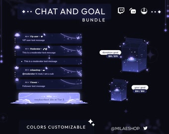 Chat and goal wideget bundle Streamlabs | Streamelements