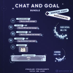 WINTER Bundle: Chat and goal widget | Twitch | StreamElements Streamlabs | OBS