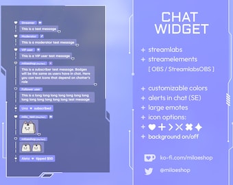 Chat widget for Twitch Streamlabs/Streamelements