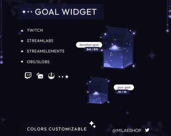 Twitch | Youtube Night Lily Milkbox goal widget | Streamlabs + Streamelements