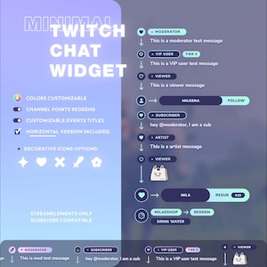 Gradient mininal Twitch chat widget | StreamElements
