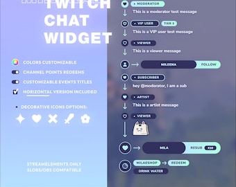 Gradient mininal Twitch chat widget | StreamElements