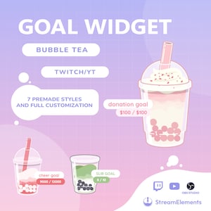 Goal widget Bubble tea | Twitch/YT Streamelements