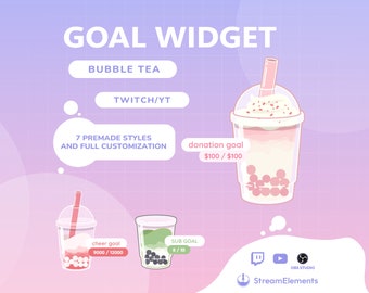 Goal widget Bubble tea | Twitch/YT Streamelements