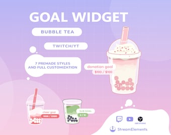 Goal widget Bubble tea | Twitch/YT Streamelements