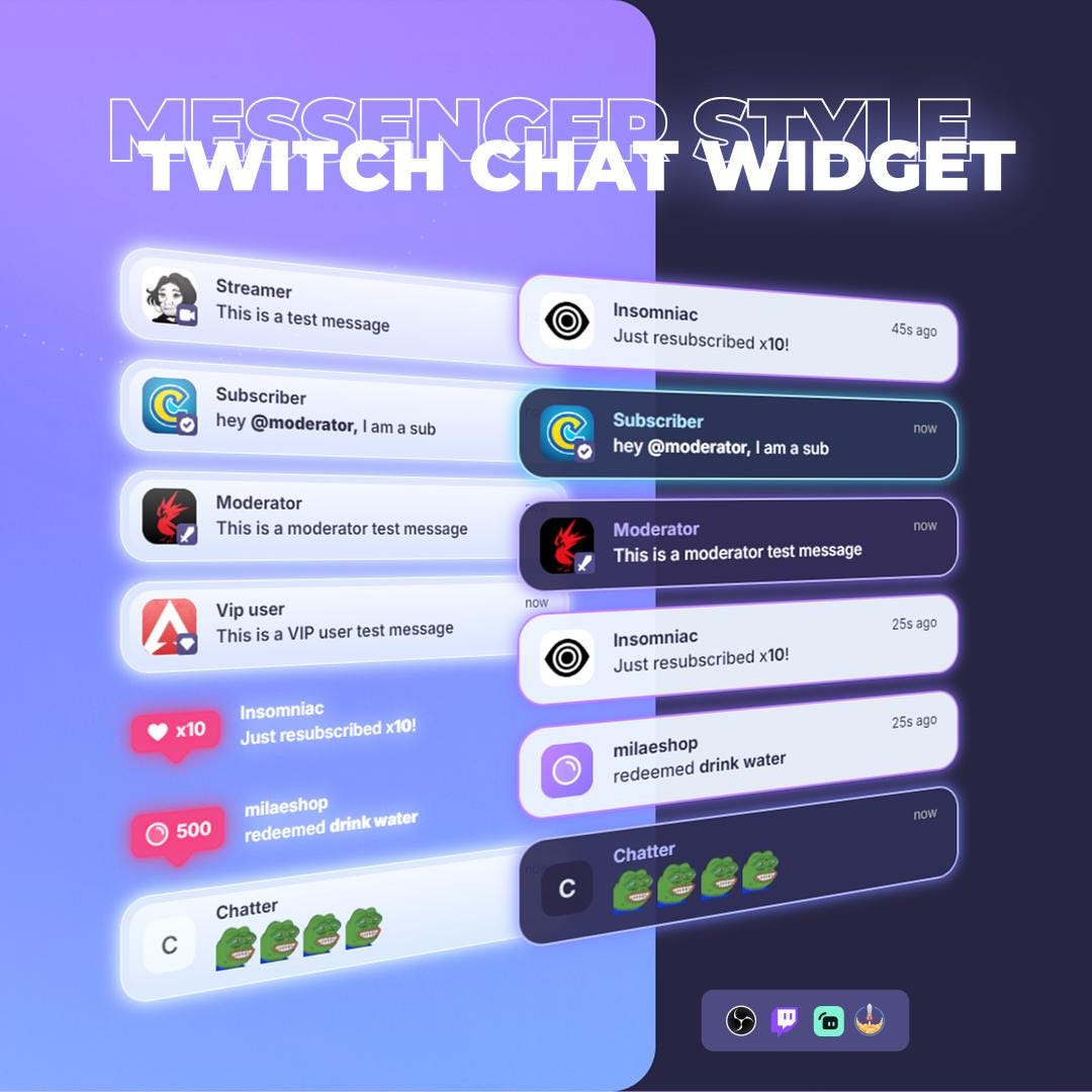 Twitch Chat Widget Messages Style | Event Messages | Streamlabs ...
