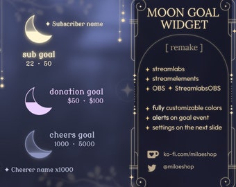 Moon Twitch Goal widget for Stream Crescent Celestial