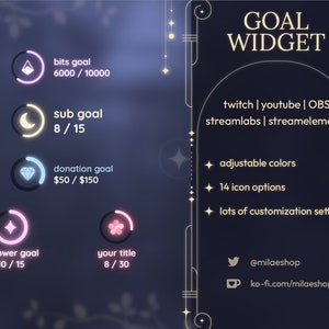 Twitch|Youtube Goal widget for Stream