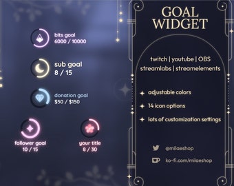 Twitch|Youtube Goal widget for Stream