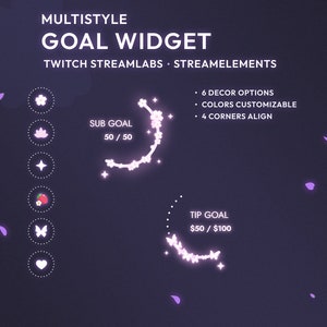 Multistyle goal widget Twitch/YT