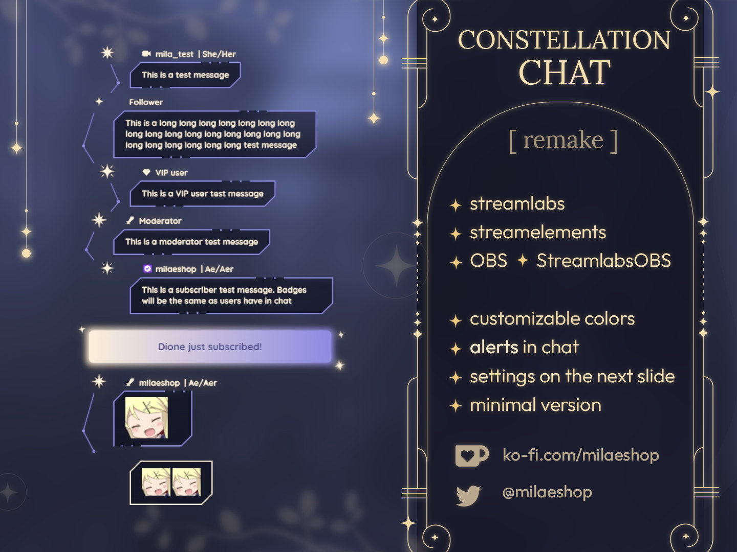 Starry Chat Widget | Twitch - Etsy