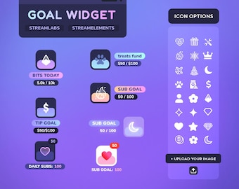 Goal widget | Twitch & Youtube | StreamElements Streamlabs | OBS | Gradient