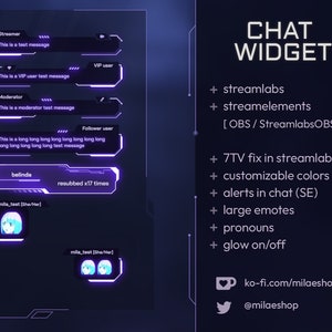Cyber style chat widget for Twitch Streamelements and Streamlabs