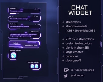 Cyber style chat widget for Twitch Streamelements and Streamlabs