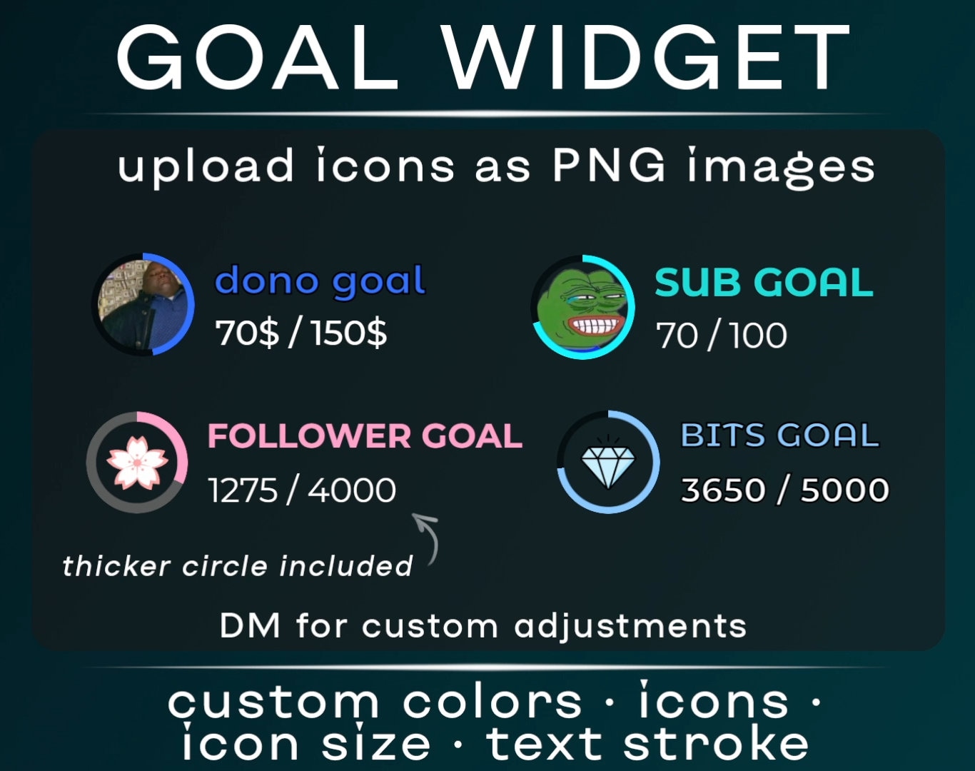 Yt/twitch Goal Widget for Stream Etsy