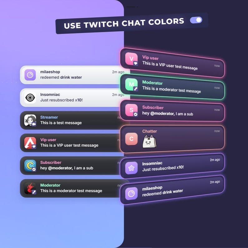 Message Box Widget Twitch Chat Widget Messages Style | Event Messages | Streamlabs ...