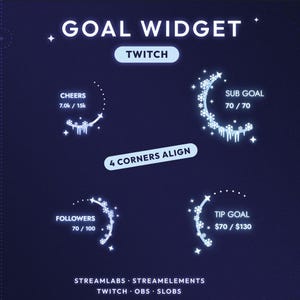 WINTER style goal widget | Twitch & Youtube | StreamElements Streamlabs | OBS