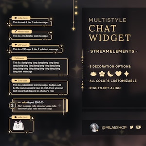 Chat widget Streamelements [Multiple decor options]