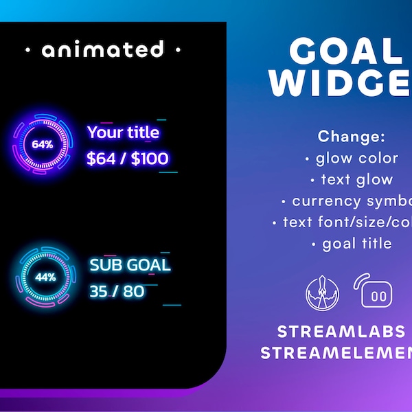 Donation Goal Twitch Widget Etsy