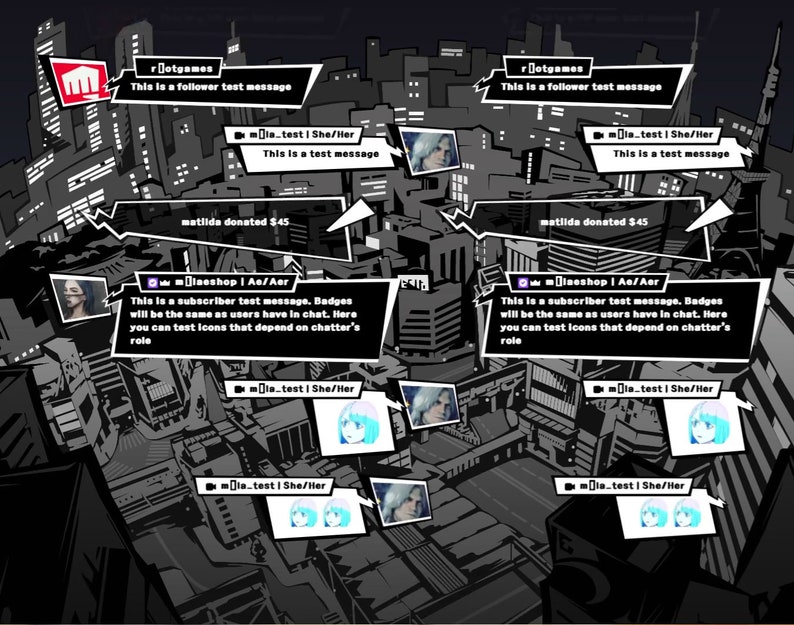 Persona 5 styled chat | STREAMELEMENTS TWITCH image 3
