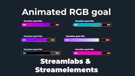 Animated Rgb Stream Goal Bar Widget For Yt Twitch Streamlabs Etsy