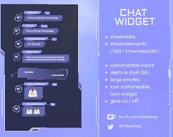 Cyber style chat widget for Twitch Streamelements and Streamlabs