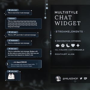 Chat widget Streamelements [Multiple decor options]