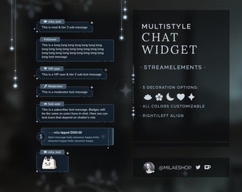 Chat widget Streamelements [Multiple decor options]