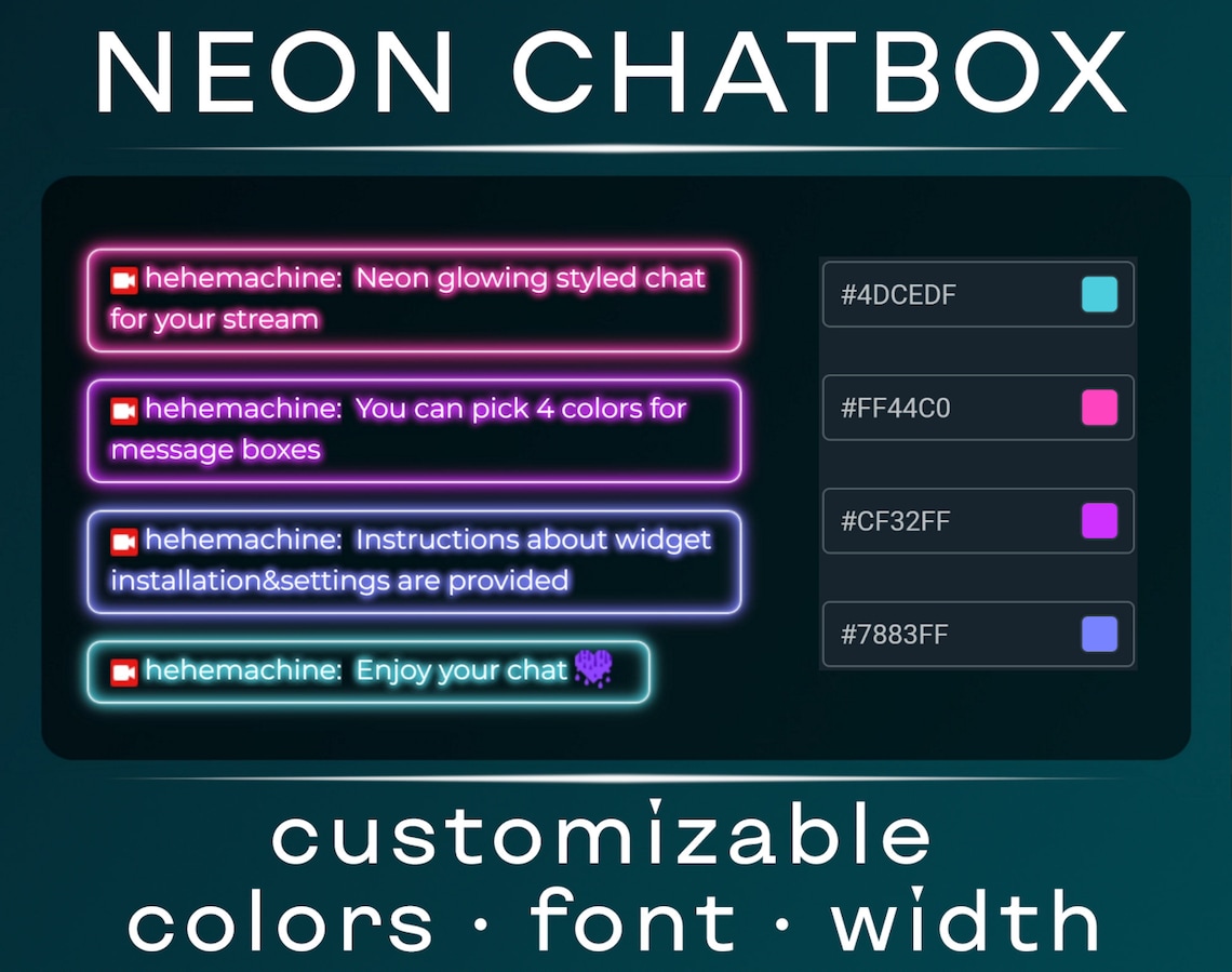 Neon Glowing Yt/twitch Chat Box Widget for Stream - Etsy Canada