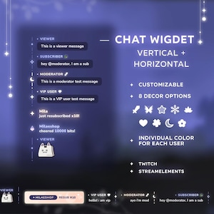 Chat widget for Twitch Streamelements | Different roles styling + Events in chat
