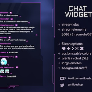 Chat widget for Twitch Streamlabs/Streamelements