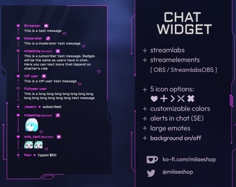 Chat widget for Twitch Streamlabs/Streamelements