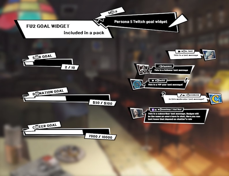 Persona 5 styled chat | STREAMELEMENTS TWITCH image 5
