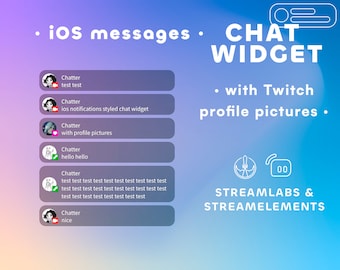 Twitch chat box widget for stream with avatars