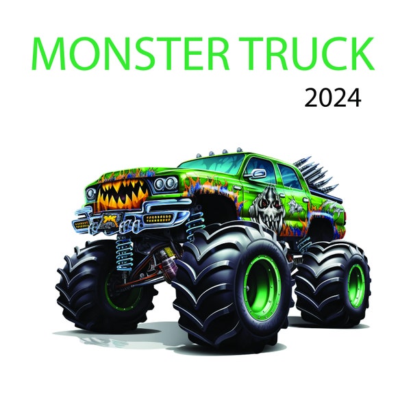 Monster Truck Calendar Etsy Monster Truck Calendar Etsy
