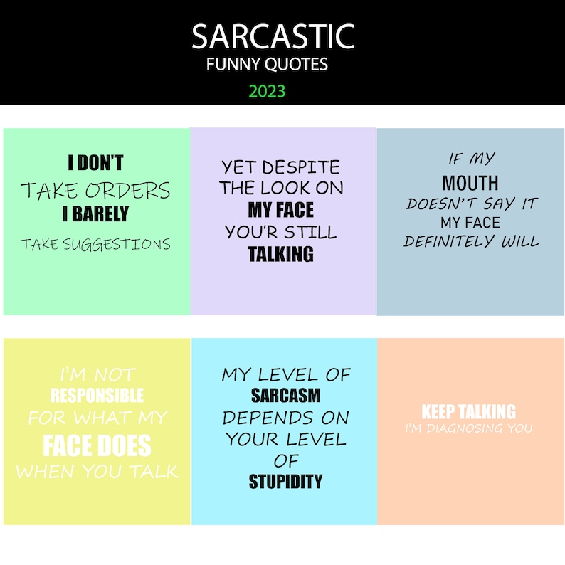 Sarcasm 2023 Wall Calendar Etsy