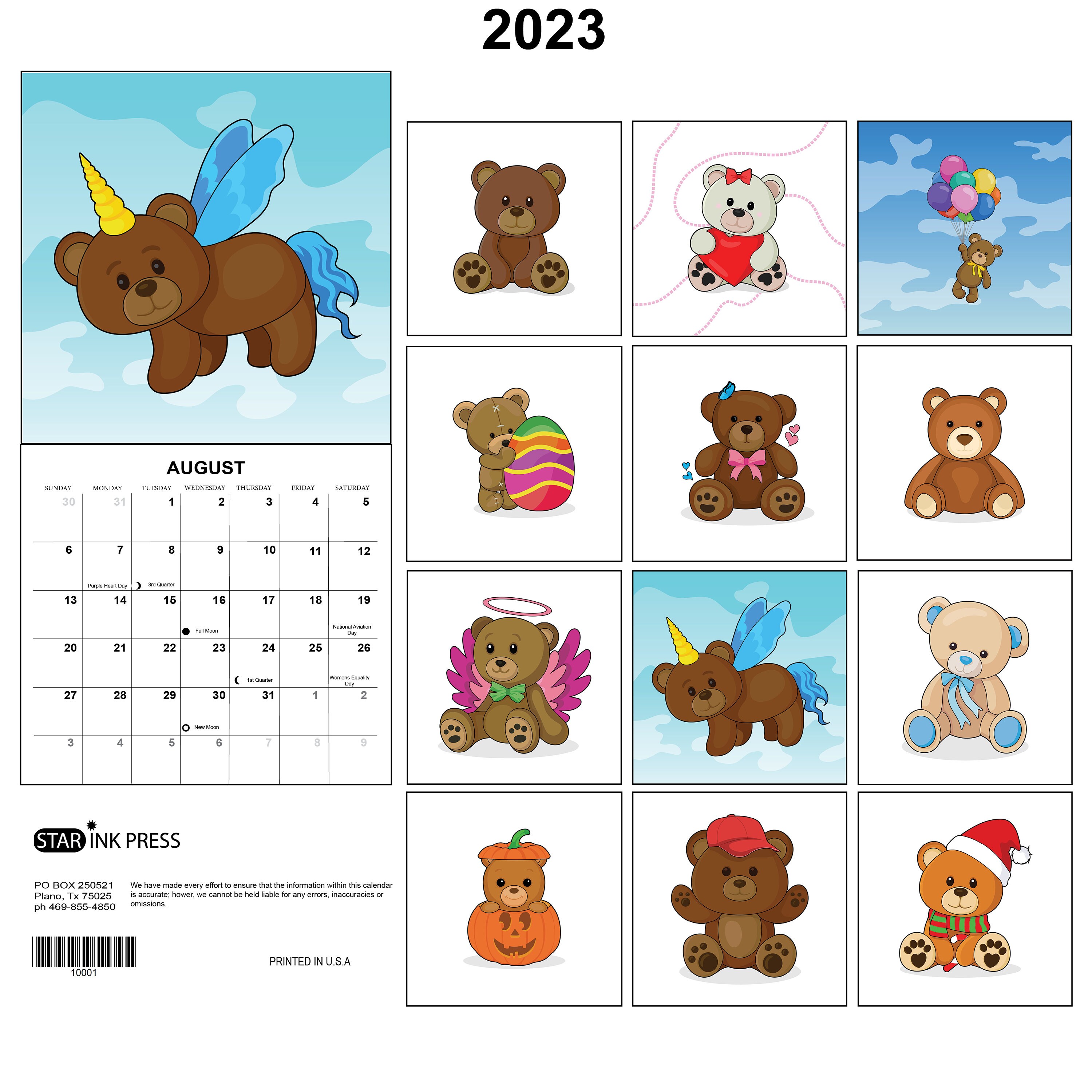 Teddy Bears 2023 Wall Calendar - Etsy